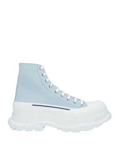 Shop Alexander Mcqueen Man Sneakers Sky Blue Size 9 Textile Fibers