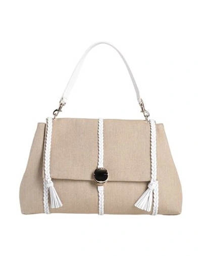 Shop Chloé Woman Handbag Sand Size - Linen, Cow Leather In Beige