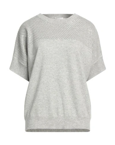 Shop Brunello Cucinelli Woman Sweater Light Grey Size M Cashmere, Polyester