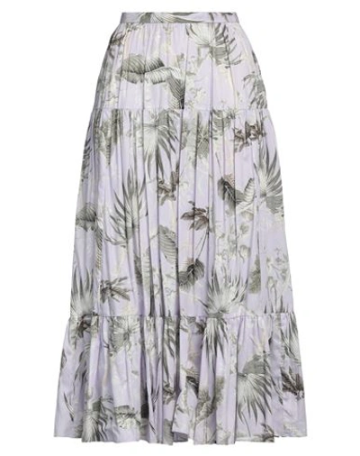 Shop Erdem Woman Maxi Skirt Lilac Size 6 Cotton In Purple