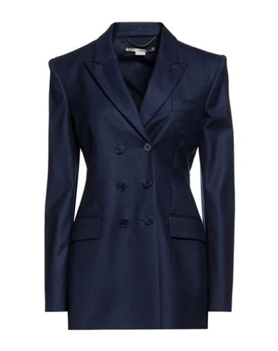 Stella Mccartney Woman Blazer Navy Blue Size 6-8 Wool In Navy Blue