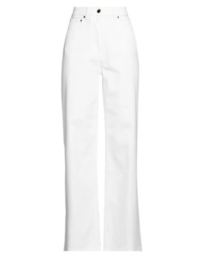 Shop Peserico Easy Woman Pants White Size 10 Cotton, Viscose, Elastane