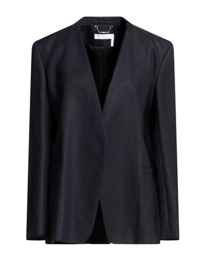 Chloé Woman Blazer Midnight Blue Size 8 Linen, Viscose, Wool In Blue