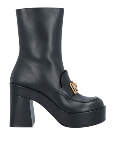 Shop Versace Woman Ankle Boots Black Size 10 Leather