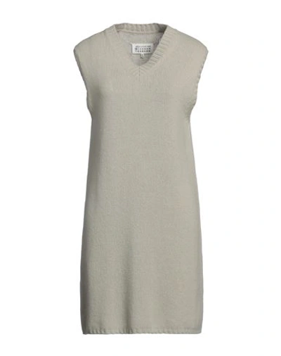 Shop Maison Margiela Woman Mini Dress Grey Size S Wool