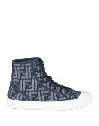 Shop Dolce & Gabbana Fendi Man Sneakers Midnight Blue Size 9 Textile Fibers