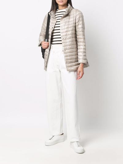 Herno Reversible Button-up Padded Down Jacket In Pink