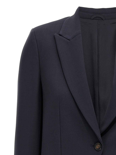 Shop Brunello Cucinelli Single Breast Cropped Jacket In Blue