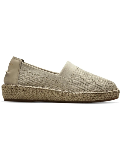 Shop Cole Haan Cloudfeel Womens Knit Metallic Espadrilles In Beige