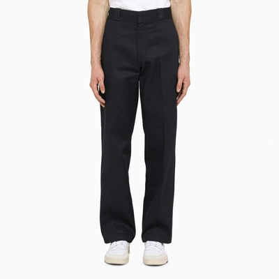 Shop Dickies 874 Navy Straight Leg Trousers In Blue