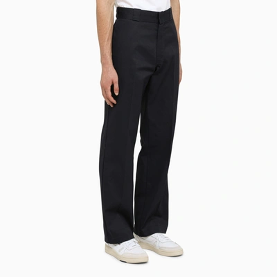 Shop Dickies 874 Navy Straight Leg Trousers In Blue