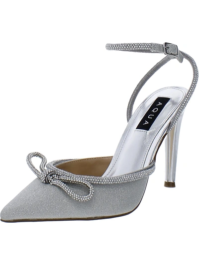 Shop Aqua Charm Womens Suede Embellished Pumps In Silver