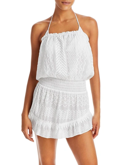 Shop Ramy Brook Sallie Womens Embroidered Short Mini Dress In White