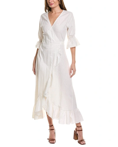 Shop Sole Tatiana Linen-blend Wrap Dress In White
