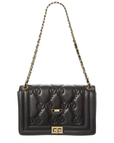 Shop Valentino By Mario Valentino Alice Matelasse Leather Shoulder Bag In Black