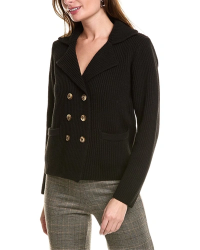Shop Anna Kay Lecroisa Wool-blend Cardigan In Black