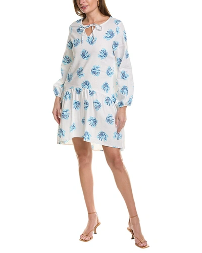 Shop Sole Mimi Linen-blend Mini Dress In Blue