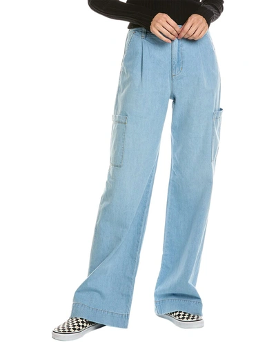 Shop Joe's Jeans The Petra Blossom Linen-blend Wide Leg Jean In Blue