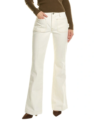 Shop Frame High-rise Sailor Au Natural Clean Flare Jean In White