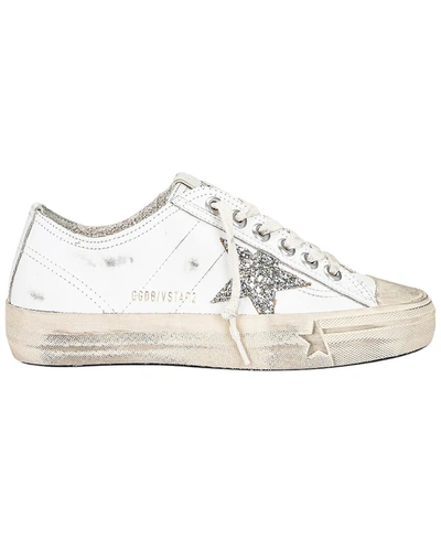 Shop Golden Goose V-star 2 Leather Sneaker In White