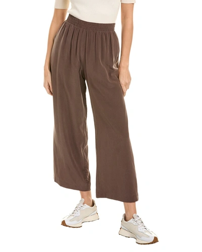 Shop Splendid Alessandra Wide Leg Silk Pant In Brown