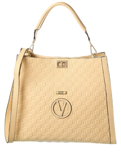 Shop Valentino By Mario Valentino France Medallion Leather Tote In Beige