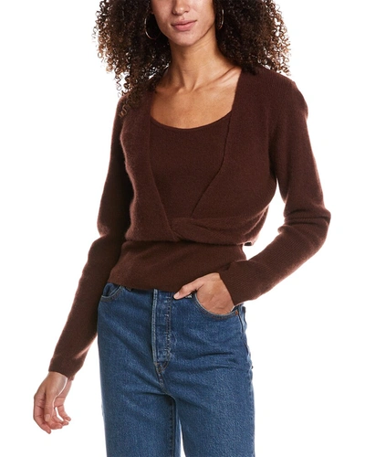 Shop Design History Twofer Cashmere Sweater In Brown