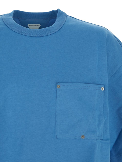 Shop Bottega Veneta Crewneck T-shirt In Blue