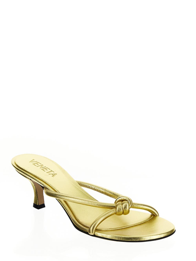 Shop Bottega Veneta Blink Sandal In Gold