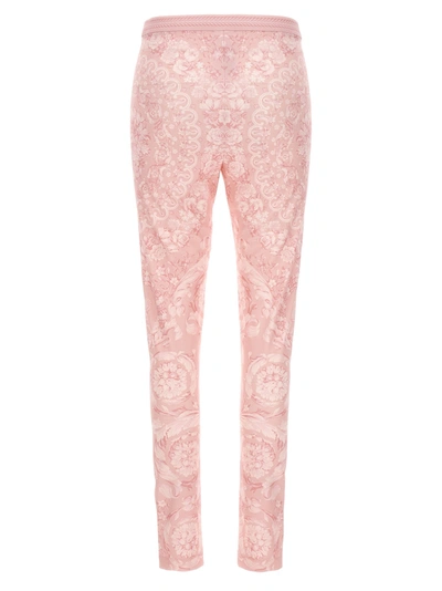 Shop Versace Barocco Leggings Pink