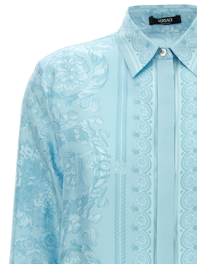Shop Versace Barocco Shirt, Blouse Light Blue