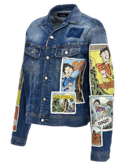 Shop Dsquared2 Betty Boop Casual Jackets, Parka Blue