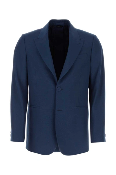 Shop Fendi Jackets And Vests In Blue