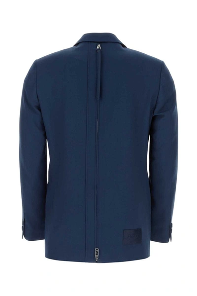 Shop Fendi Jackets And Vests In Blue