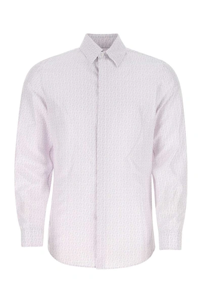 Fendi Silk Shirt With Micro Ff Karligraphy Pattern In Printed