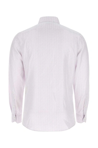 Fendi Silk Shirt With Micro Ff Karligraphy Pattern In Printed