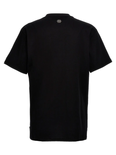 Shop Philipp Plein Rhinestone Logo T-shirt Black