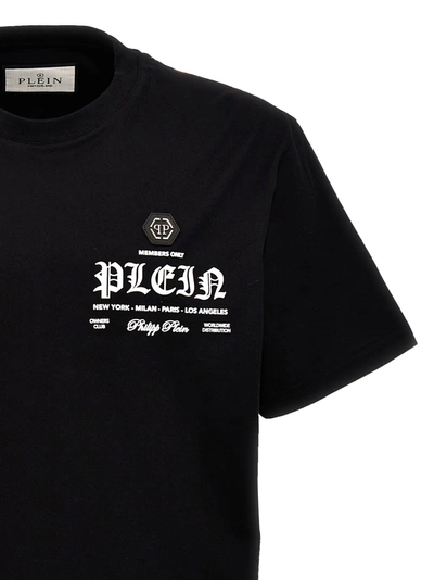 Shop Philipp Plein Rubberized Logo T-shirt Black