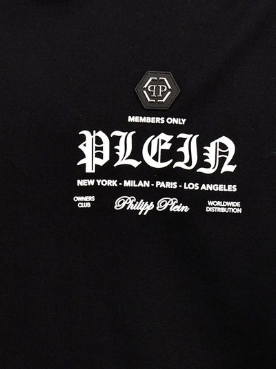 Shop Philipp Plein Rubberized Logo T-shirt Black