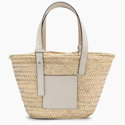 Shop Loewe Medium Basket Raffia Bag Women In Silver