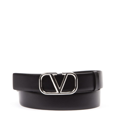 Shop Valentino Vlogo Signature Belt In Black