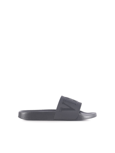 Shop Valentino Slippers In Rubber In Black