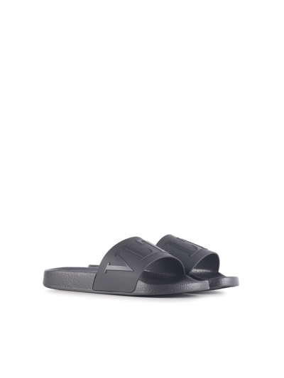 Shop Valentino Slippers In Rubber In Black