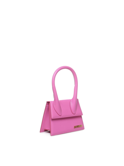 Shop Jacquemus Le Chiquito Moyen Bag In Neon Pink