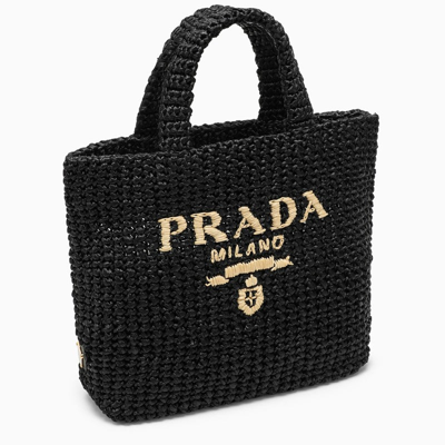 Shop Prada Black Raffia Handbag Women