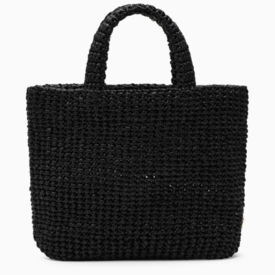 Shop Prada Black Raffia Handbag Women