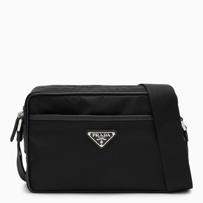 Shop Prada Black Re-nylon Shoulder Bag Men In Brown