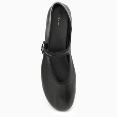 Shop The Row Black Leather Ava Ballerina Women