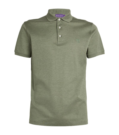 Shop Ralph Lauren Purple Label Cotton Polo Shirt In Green