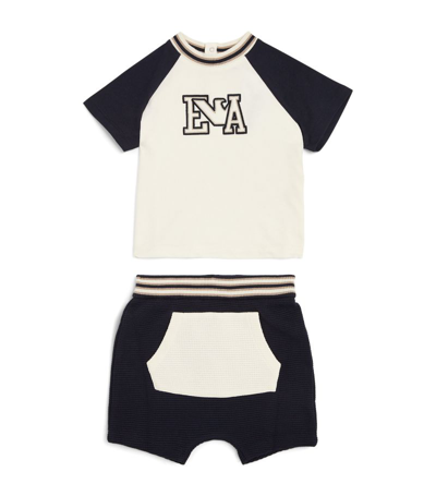 Shop Emporio Armani Cotton T-shirt And Shorts Set (6-36 Months) In Multi